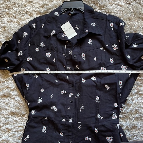 Logan Daisy Print Long Sleeve Cotton Jumpsuit In Black Multi - Picture 10 of 14